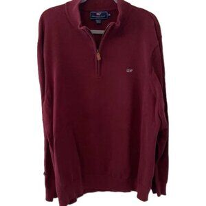 Vineyard Vines Red Zip Up Sweater Knit Casual